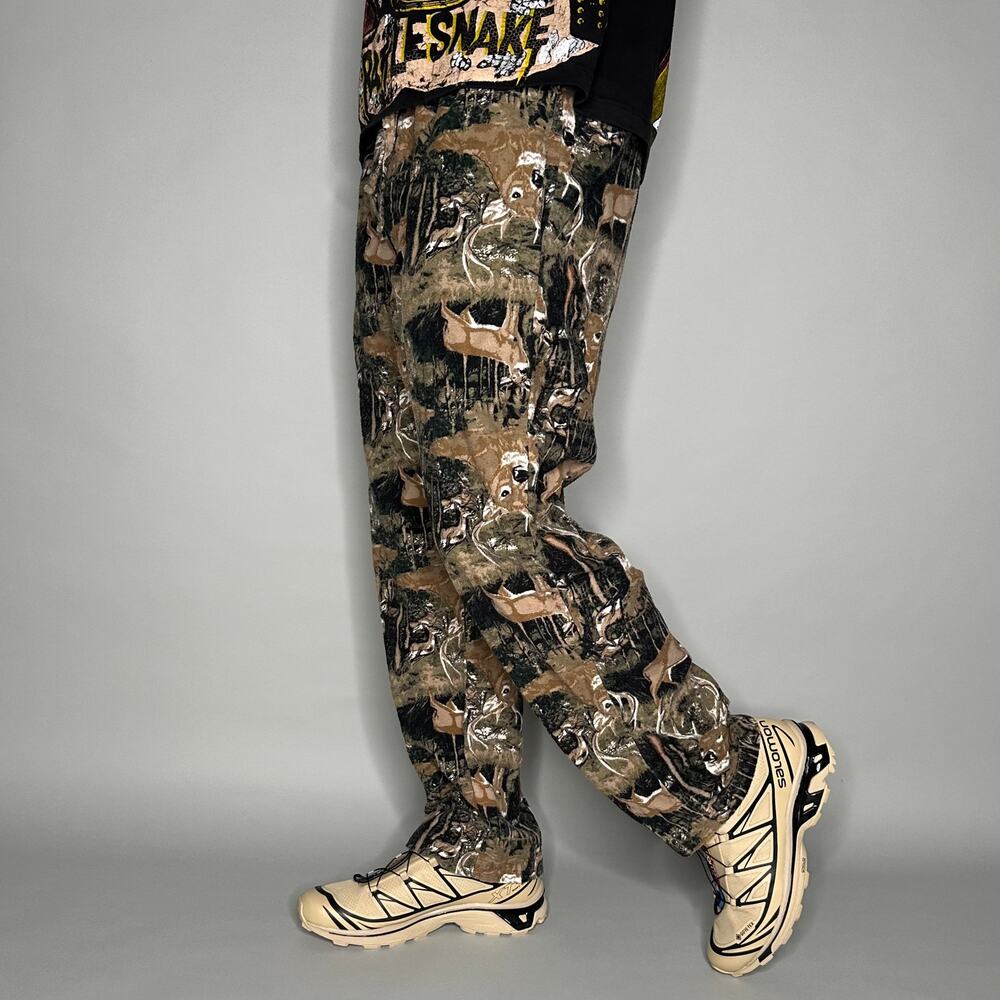 Vintage 90s Hunting Camo Sweatpants Mens M Baggy Wide Leg Woodland Cotton